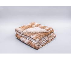 Kunstfell-Überwurf, Kiefer und Fluss, weich, wendbar, leicht, für Bett, Couch, Wohnzimmer, stilvolles Wohnaccessoire für das ganze Jahr über auf Foto 85”x92” Desert Tan