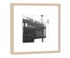 COGNOSCO - Fotografie im Holzrahmen: Café Moskau Karl Marx Allee Berlin - Fotodruck - Format 27 x 27 cm - Rahmenfarbe beige - Hochwertiges Wandbild, Geschenkidee oder Souvenir aus Berlin