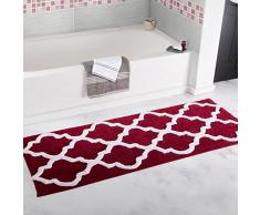 Lavish Home Badezimmerteppich mit Spalier 24 x 60 burgunderfarben
