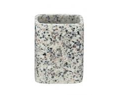 WENKO Zahnputzbecher Terrazzo, hochwertiger Zahnbürstenhalter aus stabilem Polyresin, 8 x 10,5 x 8 cm, Mehrfarbig