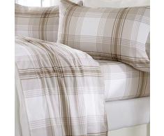 Tolles Bay Home Extra weiche 100% Baumwolle Flanell-Bettlaken-Set. Warm, Cozy, leicht, Winter Bettwäsche. Belle Collection Twin Plaid - Taupe