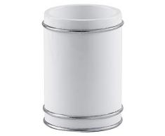 Gedy Olimpia Zahnputzbecher, Kunstharz, Blanco-Plata, 7,5 x 7,5 x 11