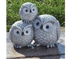 Garden items Gartenstatue, Eulen, Hellgrau