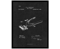 SpotColorArt 1873 Barber Rasierer, Schwarz, 17,8 x 22,9 cm