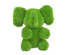 AniPlants Elefant, Figur aus Kunstrasen, Circa 36 x 26 x 37 cm groß, wetterfest und formstabil, mit Ankern zur Befestigung, ideal als Deko für Garten und Haus, grün, 35 cm