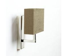 Lambert Presidio Wandleuchte vernickelt, Schirm, Stoff, Braun, One Size