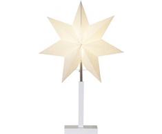 Star Papierstern, Holz, Weiß/Transparent