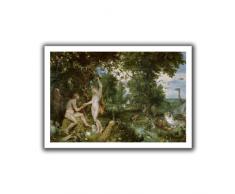 Artwall Kunstdruck auf Leinwand Pieter Bruegel The Garden of Eden mit Fall des Menschen Brillanz Leinwand Art, 20 von 71 cm