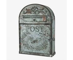Better & Best Wandbriefkasten, Blau, Antik-Optik, runder Kopf, rostfrei, Maße 24,5 x 8,5 x 35 cm, Material: Eisen/lackiert, Einheitsgröße
