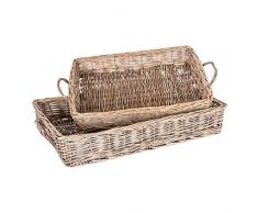 Desconocido Weidenkorb aus Korbgeflecht, rechteckig, Mehrfarbig, Einheitsgröße