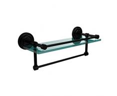 Allied Messing qn-1tb/16-gal-bkm 40,6 cm Galerie Glas Regal mit Handtuchhalter Bar, matt schwarz