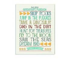 Stupell Industries Typography Art Wall Plaque, The Little Gentlemans Playbook Wandschild, Holz, Design vom Künstler Jo Moulton, 13x19