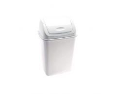Jofel Mülleimer aus Kunststoff, Schwingdeckel, 35 l, Polypropylen, Weiß, einzigartig