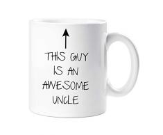 60 Second Makeover Limited 60SECMUG919 Tasse mit Aufschrift „60 Second Makeover This Guy Is An Awesome Uncle“, Vatertag, Geburtstag, Weihnachten, keramik, weiß