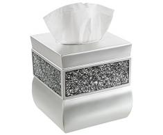 Taschentuchspender, dekorativ, quadratisch silber