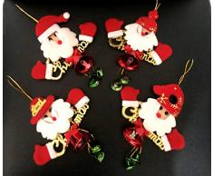 MeeTHan 4-TLG. Weihnachtsmann Frozen Schneeflocke Weihnachtsmann rot grün Glocke Weihnachtsbaum Weihnachtsmann Weihnachtsdeko