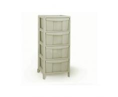 Costa Plastic Kommode mit 4 Schubladen, Mehrfarbig, Einheitsgröße