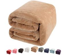 Shilucheng Luxus Fleecedecke Super Weich und warm Fuzzy Plüsch leicht Schlafcouch Decken King/Queen/Twin/Überwurf/Reisegröße, Polyester-Mischgewebe, cremefarben, Twin (90-Inch-by-65-Inch)