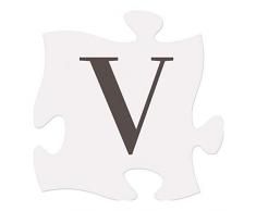 P. Graham Dunn Monogram V Classic White 6x6 Holz Deko Mini Puzzle Teile Plaque