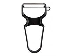 Chef Harvey Schäler für Kartoffeln, Apfel, Gemüse, Obst, 10,2 cm, Edelstahl mit Karbonstahlklinge Schweizer Schäler, schwarz 4.25 x 2.5-inches schwarz