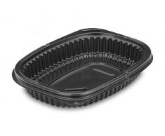 GUILLIN cook400 N Karton warme Box mit Boden und Deckel, Kunststoff, schwarz, 19 x 14 x 3,2 cm