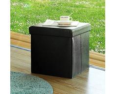 PETTI Artigiani Italiani Lagerung, Baul, Sitzhocker, Lagerung, 38 x 38 x 38 cm, Schwarz