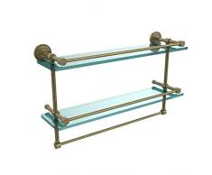Allied Messing dt-2tb/22-gal-abr 22 Galerie Doppel Glas Regal mit Handtuchhalter Bar, Messing antik