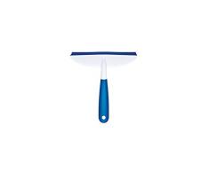 AQUALONA Squeegee – einfach zu verstauen, glattes Gleiten, ergonomisch – Wischer für Glas, Fliesen, Fenster, Windschutzscheiben, Spiegel – Blau und Weiß