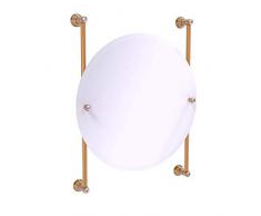 Allied Brass Carolina Crystal Collection Round Frameless Rail Mounted Mirror Wandspiegel, Gebürstete Bronze