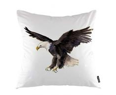 oFloral Adler Überwurf Kissenbezug USA Symbol Vogel Wildtiere Tier Dekorative quadratische Kissenbezug 45,7 x 45,7 cm Home Decor für Sofa Schlafzimmer