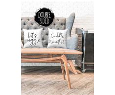 UTF4C 45,7 x 45,7 cm Kissenhülle Dekorative Weihnachten Kuschelwetter Trendy Kissen Kaltes Wetter Dekokissen Lets Snuggle, Gemütliche Dekor, gesponnenes Polyester Quadratische Kissenhülle