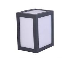 V-TAC Moderne Außenwandleuchte, IP65 Wasserdichte Wandleuchte mit grauem Rahmen für Gartengaragen-Eingangstor, 12W 4000K Soft Day White Light