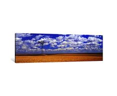 iCanvasART 1 Stück Windmühle Weizen Field 36 x 12, 0.75 Deep
