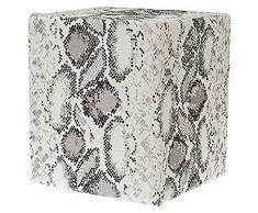 Grouchy Goose Reptile Print Lt Grey Pouf