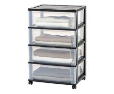 IRIS Kommode mit 4 Schubladen 4 Schubladen schwarz/transparent