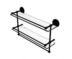 Allied Messing mc-2tb/22-gal-bkm 22 Galerie Doppel Glas Regal mit Handtuchhalter Bar, matt schwarz