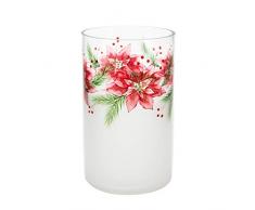 Pavilion Gift Company Kerzenhalter im Glas, Weihnachtsstern, Rot