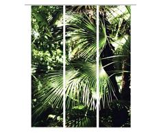 Home Fashion Schiebevorhang Vollflächen-Set 088781-6801 JUNGOLA, Grün, 245 x 60 cm, 3