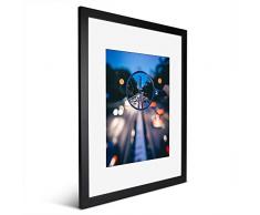 iDecorlife Premium Bilderrahmen 11 x 14 cm Schwarz - 8x10 Bilderrahmen mit Matte oder 11x14 Bilderrahmen ohne Matte - Wandmontage fertig Holz Fotorahmen für 11 x 14 cm oder 8 x 10 Bilder 11x14 schwarz