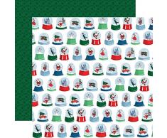 Carta Bella Paper Company CBMC107006 Schneekugeln Papier, Rot, Grün, Marineblau, Blau