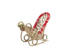 Villa d Este Christmas Schlitten groß Weihnachten, Holz/Stoff, Hellbraun, 20 x 40 x 38 cm