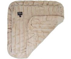 Bessie and Barnie Natural Beauty Ultra Plüsch Kunstfell Haustier Hund Katze Welpen Super Soft Wendedecke (mehrere Größen), L - 56 x 36, beige