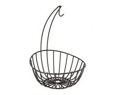 ADomo PV-CHR-3056 Point-Virgule Bananenhalter und Obstkorb, Stahl, 24 x 23,5 x 31 cm, Schwarz