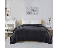 Intelligent Design Microlight Plüsch Übergröße Decke Premium weich gemütlich fürs Bett Casual Twin/Twin XL schwarz