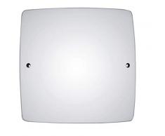 Velamp SAPHIR Quadratische Deckenleuchte 30x30cm, aus Satinglas. Für 1 E27 Glühbirne. Kompatible LED. Einfache Montage. Elegantes Design, Glas, 40 W, Weiß