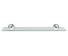 WENKO Power-Loc Glas Wandablage Arcole - Badregal, Befestigen ohne bohren, 60 x 5,8 x 13 cm, chrom