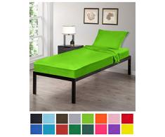 Gilbins Bettlaken-Set für Kinderbett, 76 x 190 cm, 3-teilig, aus Perkal-Baumwolle, perfekt für Camping-Etagenbetten/RVs/Gästebetten 30 x 75 neon green