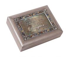 Cottage Garden Spieluhr, mit Schmucksteinen, Motiv You Are Loved Precious Daughter, Zinn