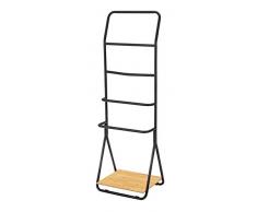 WENKO Handtuchhalter Verona Schwarz matt, Handtuchständer und Kleiderständer, kann vor den Heizkörper gestellt werden, lackierter Stahl, 51 x 156,5 x 40 cm