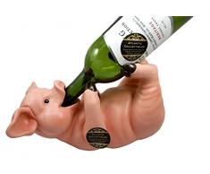 Countryside Landwirtschaft, Speck Porky Pig Swine Bauch Umarmung Weinflaschenhalter Figur Skulptur Küche Hosting Decor